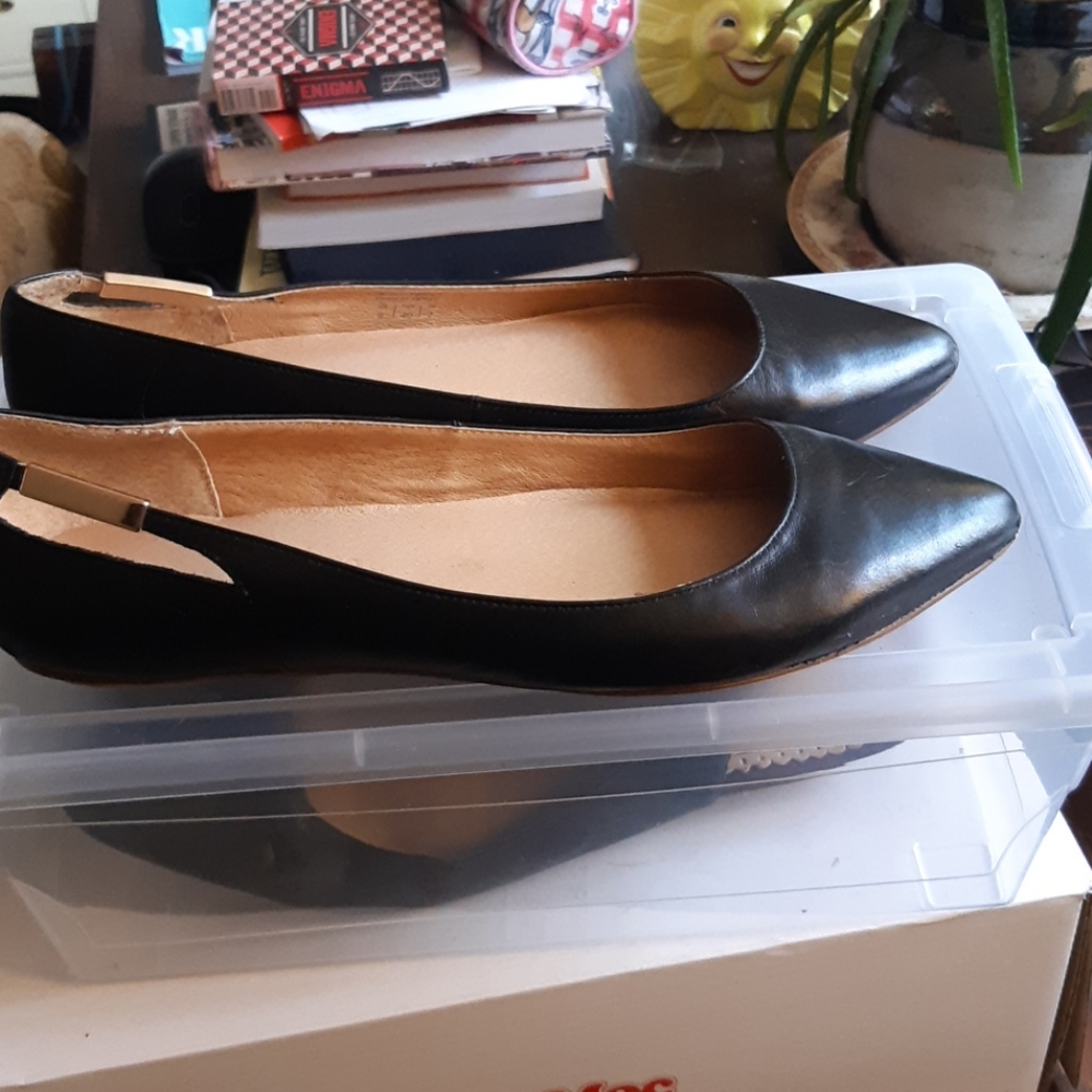 Aldo Black leather flats